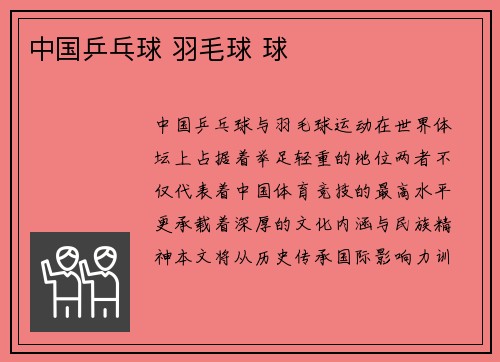 中国乒乓球 羽毛球 球